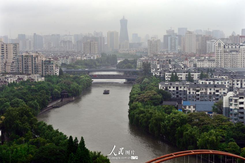 京杭大运河杭州拱墅区潮王桥区段.