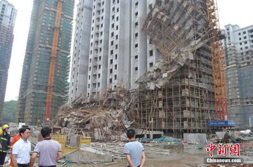 宁波一在建工地脚手架坍塌 致6名工人受伤