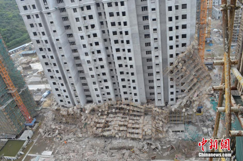 宁波一在建工地脚手架坍塌 致6名工人受伤【2】