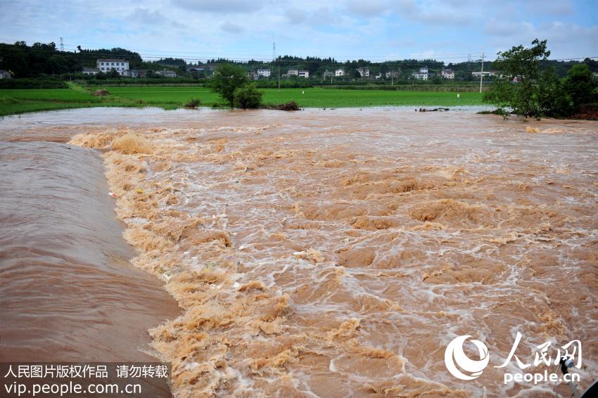 湖北宜昌迎新一轮强降雨 洪水暴涨多地受灾